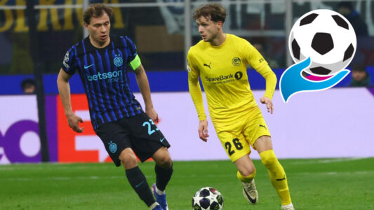 لاعبو بودو/غليمت يحتفلون بتسجيل هدف ضد إنتر ميلان في دوري أبطال أوروبا